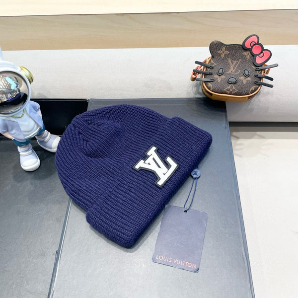 BEANIE HAT IN NAVY BLUE WOOL 435030