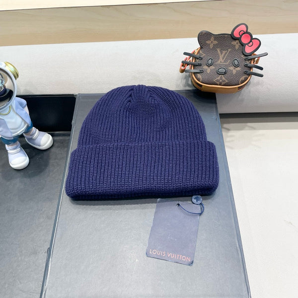 BEANIE HAT IN NAVY BLUE WOOL 435030