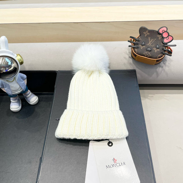 BERRETTO IN LANA CON POM POM BIANCO 435046
