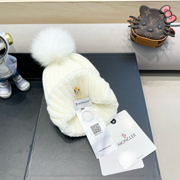 BERRETTO IN LANA CON POM POM BIANCO 435046