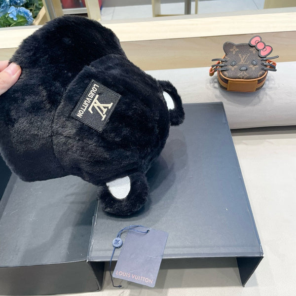 CAPPELLO A PENNELLO IN LANA NERA E PELLICCIA DI AGNELLO 434939