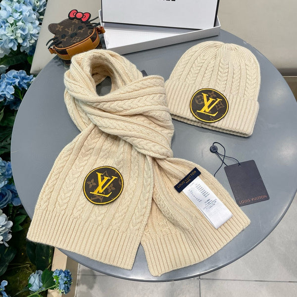 SET SCIARPA E CAPPELLO IN LANA BEIGE PANNA 434609