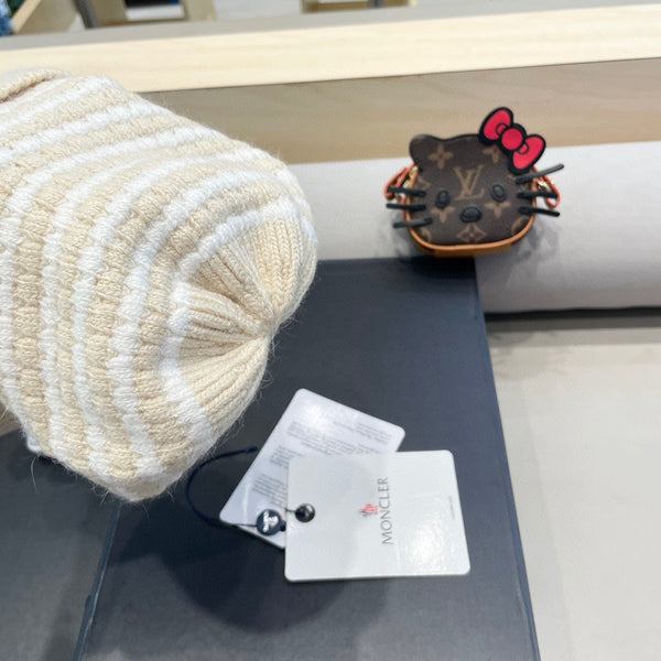 BEANIE HAT IN STELL BISQUE BEIGE MIX WHITE CASHMERE 436731