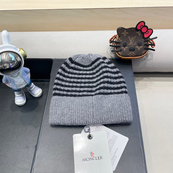 BEANIE HAT IN STELL GRAY MIX BLACK CASHMERE 436732