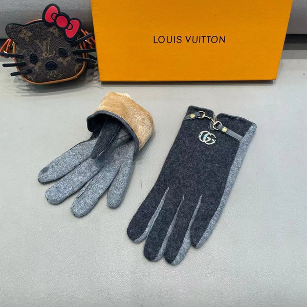 GLOVES IN CHARCOAL MIX LIGHT GRAY WOOL 454558