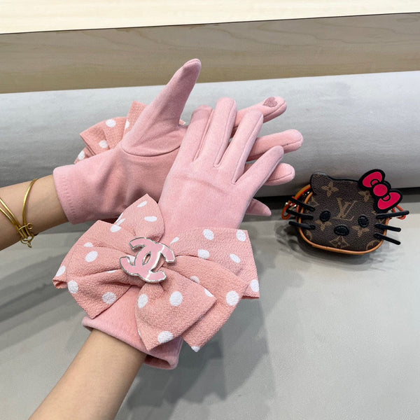 GLOVES IN ROSE PINK MIX WHITE WOOL 454574