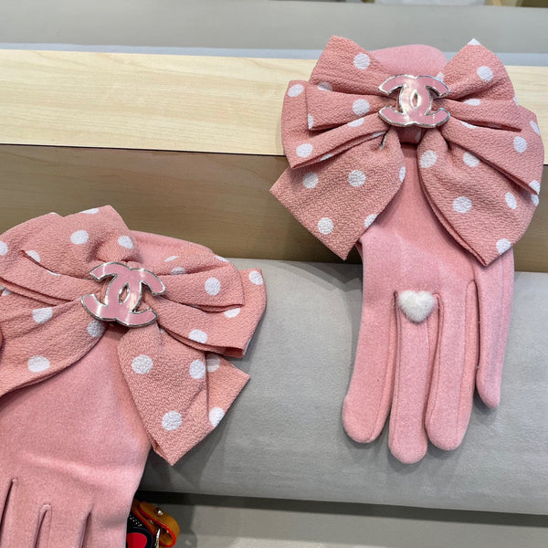 GLOVES IN ROSE PINK MIX WHITE WOOL 454574
