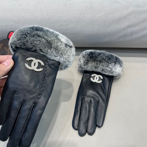 GLOVES IN BLACK LAMBSKIN WITH RABBIT FUR 463787