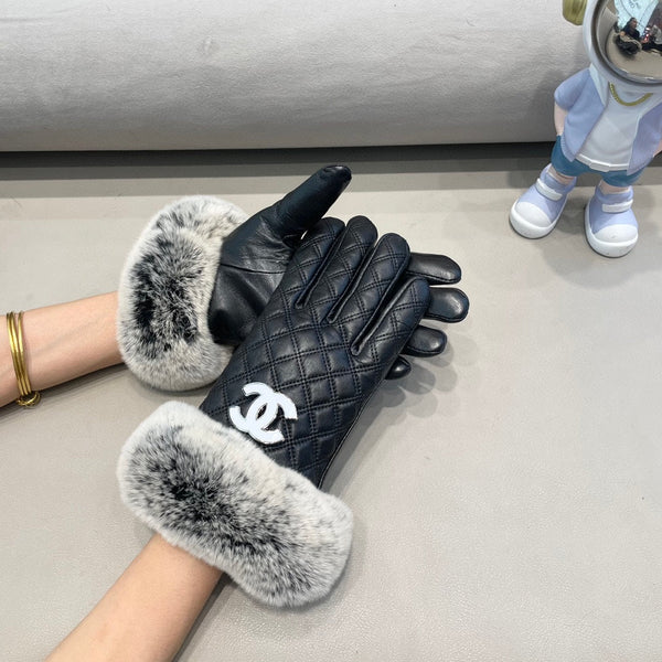 GLOVES IN BLACK LAMBSKIN WITH RABBIT FUR 463793