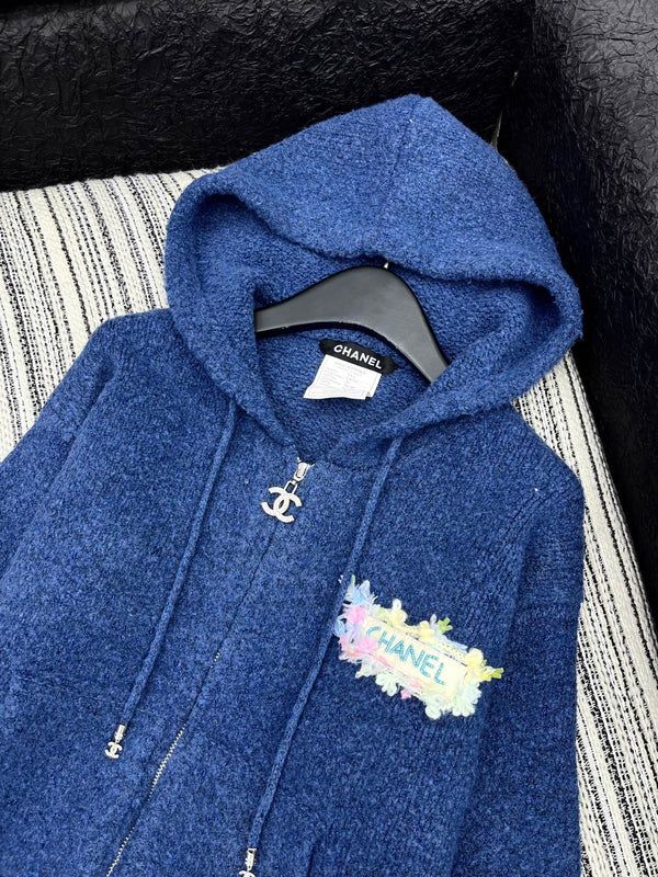 CC 2025 Veste à Capuche Laine Bleue 325888