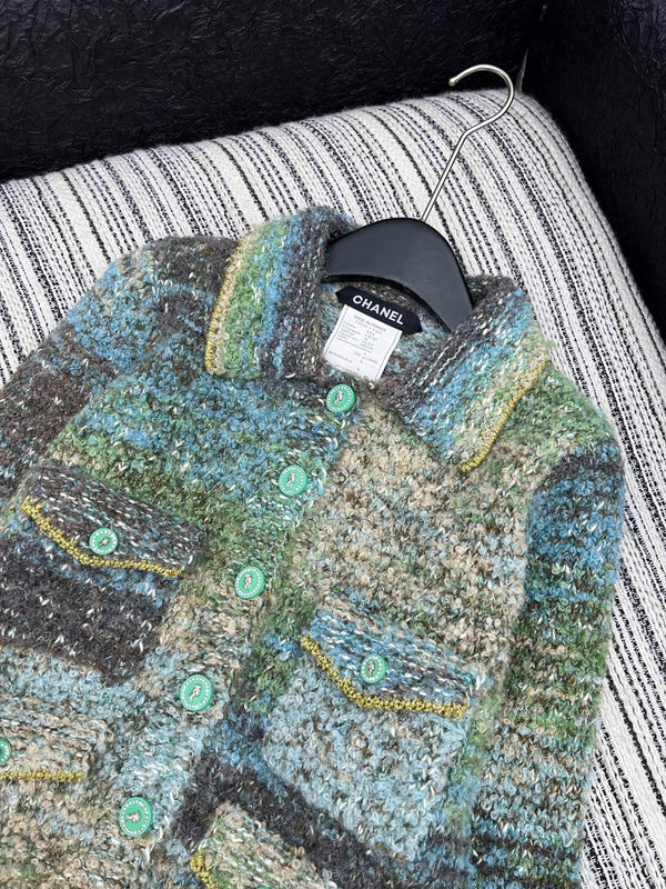 CC 2025 Veste Bleu Gris Vert Laine 325839