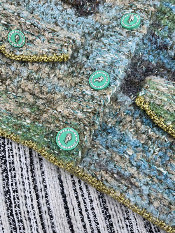 CC 2025 Veste Bleu Gris Vert Laine 325839