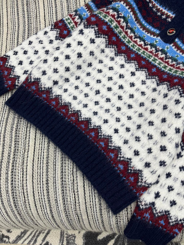 Pull CC 2025 Bleu Marine mélangé Blanc Laine 325883