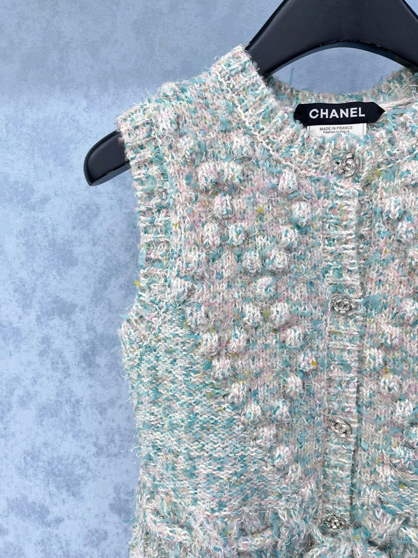 CC 2025 Gilet avec cordon de serrage à la taille Bleu Rose Laine 325852