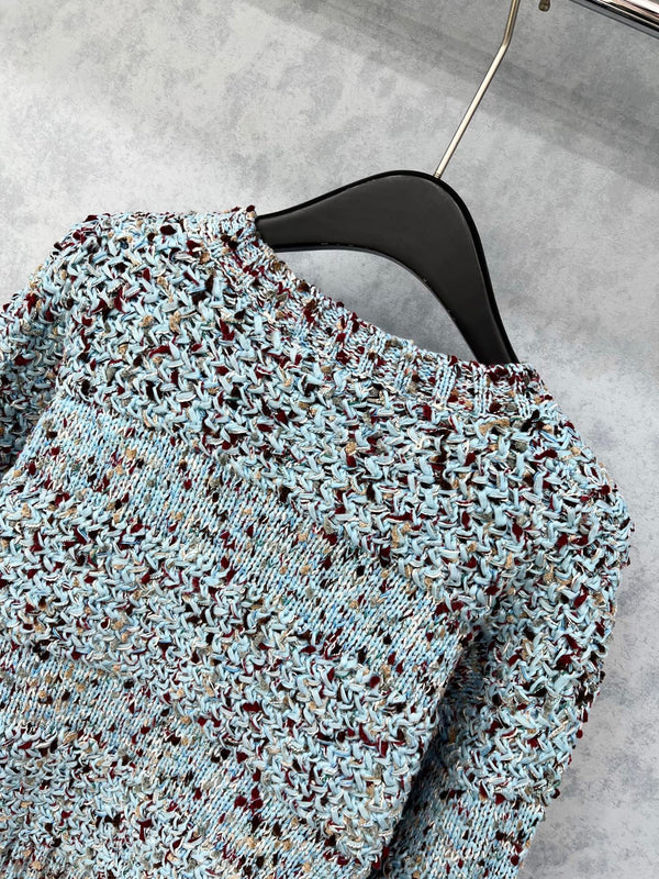CC 2025 Veste Mélange de Couleurs Bleu Laine 325862