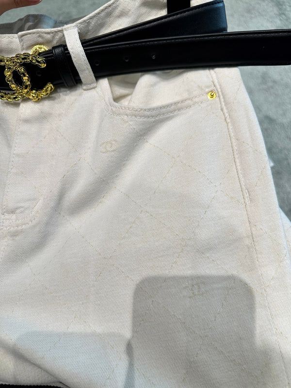 Jean en coton et polyester à motif losanges CC 351233