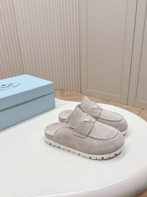 Pra Mule 20mm Grey Suede Calfskin