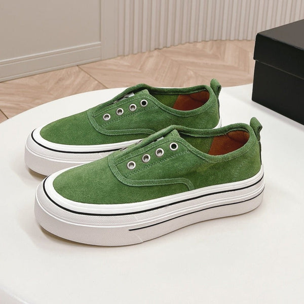 Double C Platform Biscuit Shoes Fabric Cool Green