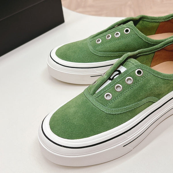 Double C Platform Biscuit Shoes Fabric Cool Green