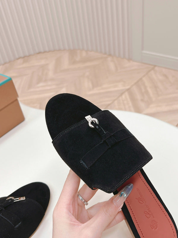 LP SUMMER CHARMS SANDALS IN BLACK SUEDE