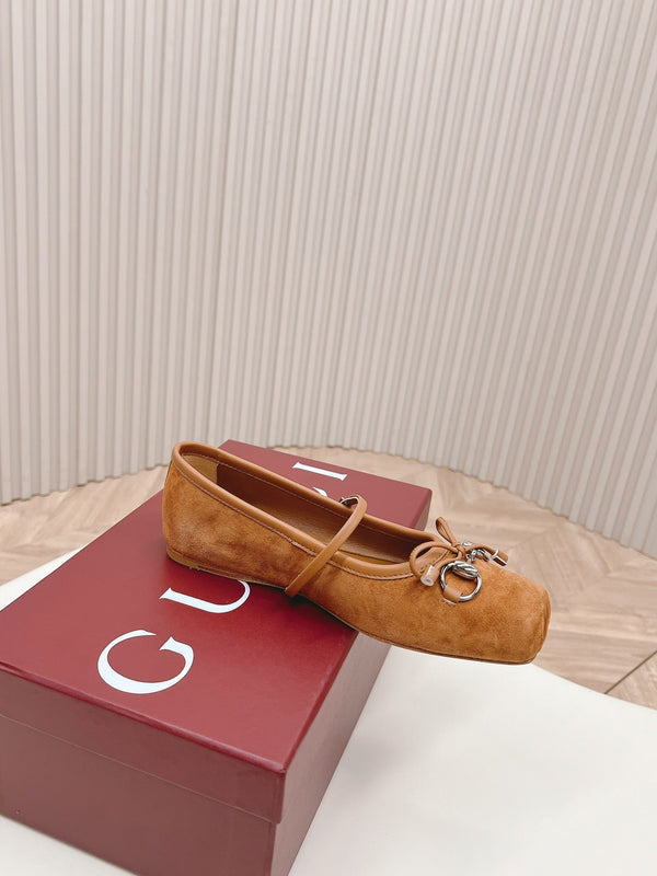 GG BALLET FLAT CARAMEL SUEDE