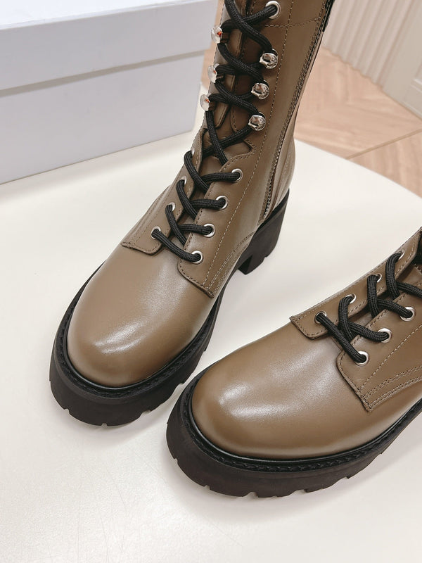 STIVALE TRIOMPHE RANGERS MID CON LACCI IN PELLE DI VITELLO MARRONE CIOCCOLATO