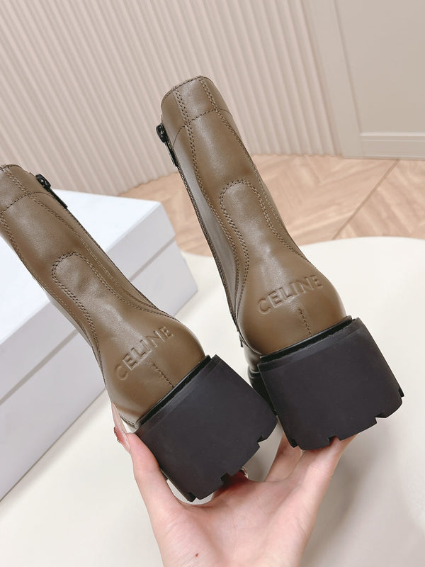 STIVALE TRIOMPHE RANGERS MID CON LACCI IN PELLE DI VITELLO MARRONE CIOCCOLATO