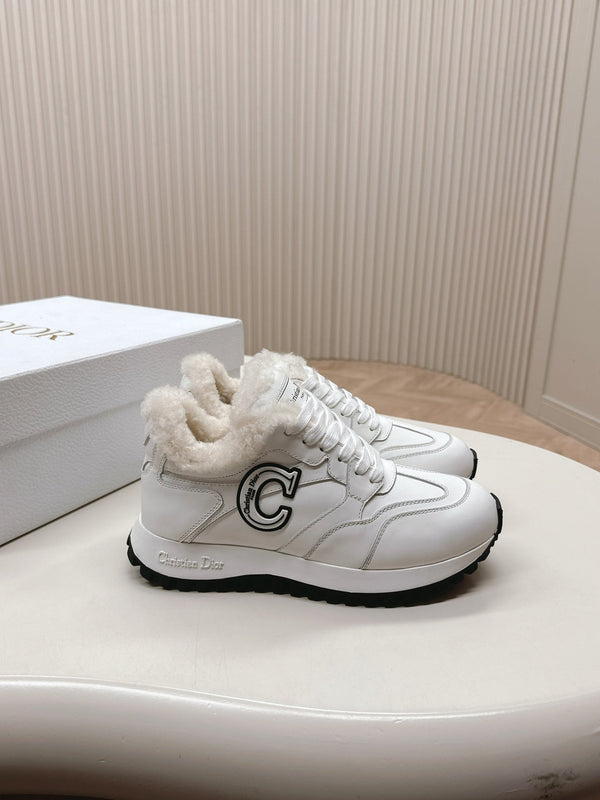 C'est Dior Sneaker Fleece Lining White Lambskin