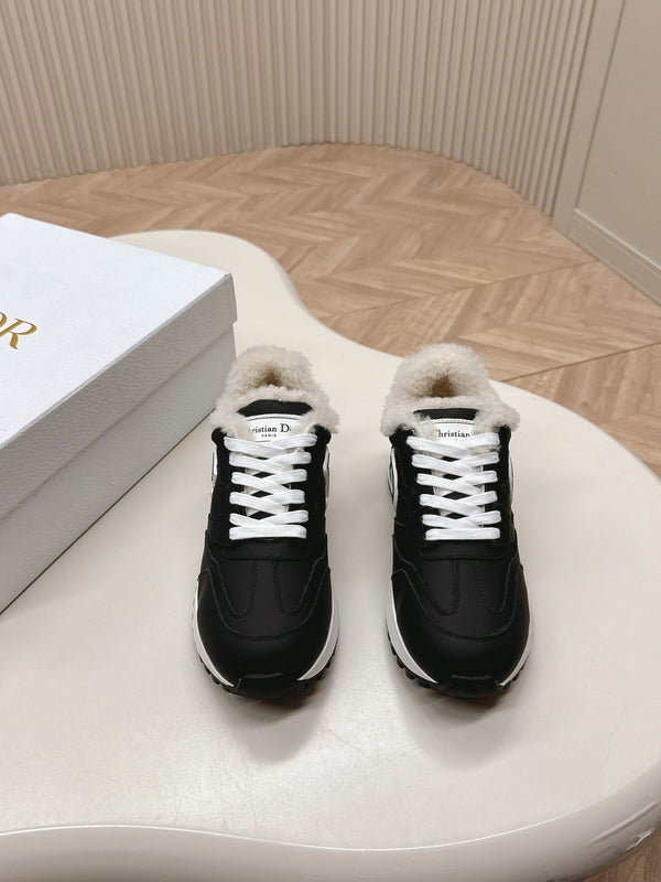C'est Dior Sneaker Fleece Lining Black Lambskin