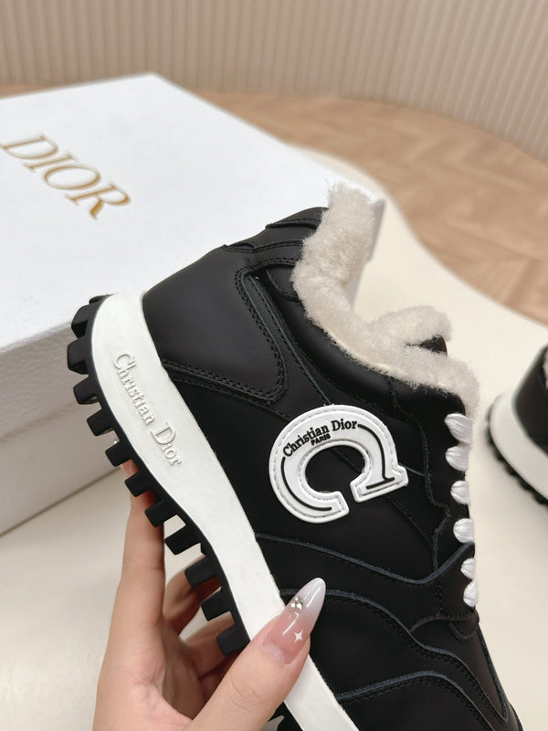 C'est Dior Sneaker Fleece Lining Black Lambskin