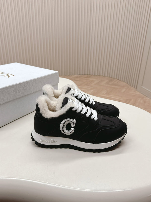 C'est Dior Sneaker Fleece Lining Black Lambskin