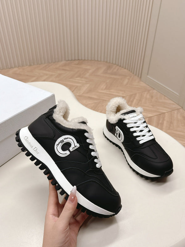 C'est Dior Sneaker Fleece Lining Black Lambskin