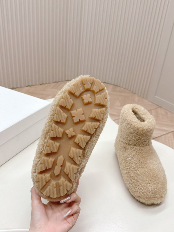 STIVALI DA NEVE IN SHEARLING BEIGE