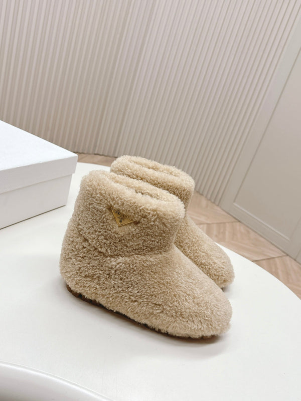STIVALI DA NEVE IN SHEARLING BEIGE