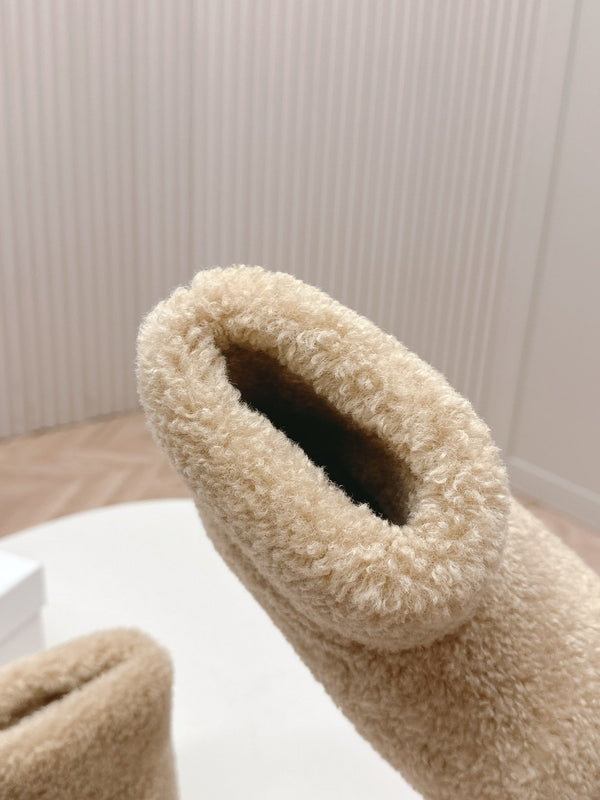 STIVALI DA NEVE IN SHEARLING BEIGE