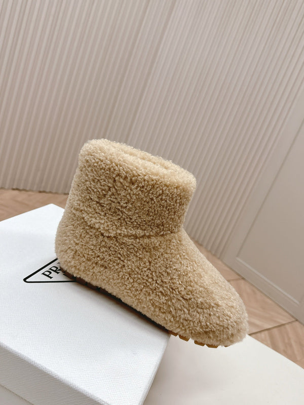 STIVALI DA NEVE IN SHEARLING BEIGE