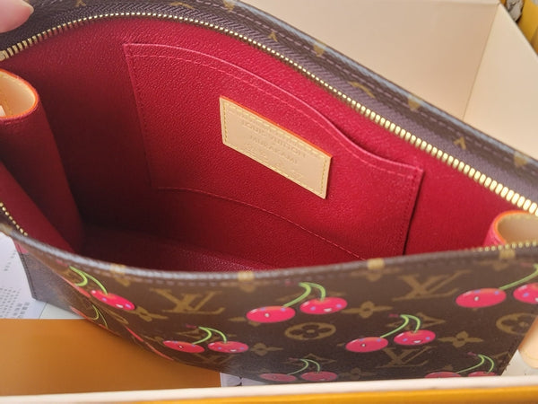 LV x TM M14372 Toiletry Pouch Brown Monogram Canvas With Cherry Motif