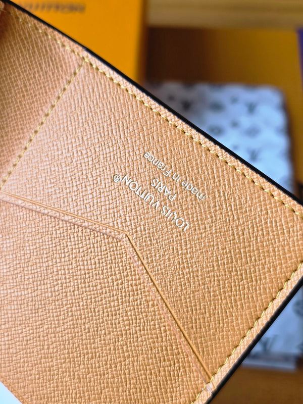 LV M25793 Passport Cover Dark Blue Teal Green Cowhide