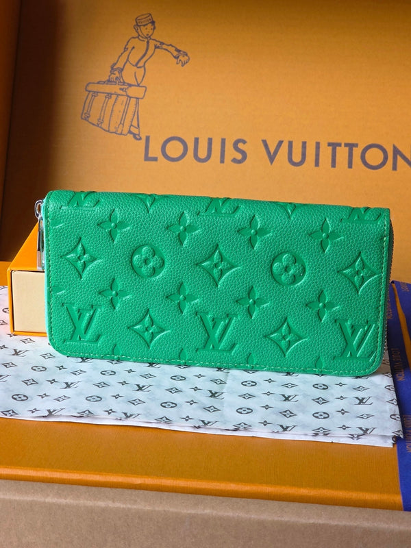 LV Zippy Wallet Horizontal Bamboo Green Taurillon Monogram leather