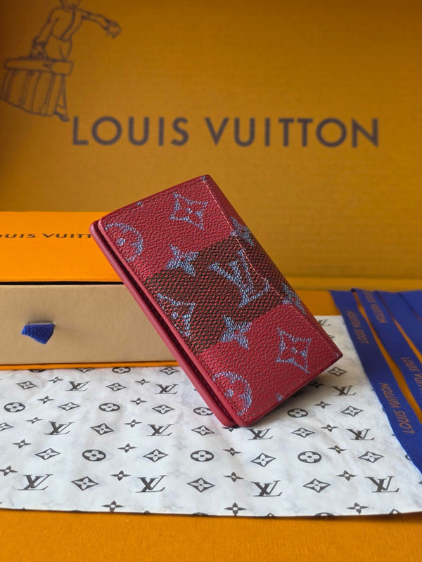 LV Pocket Organizer Rosso Nero Pelle di Vacchetta