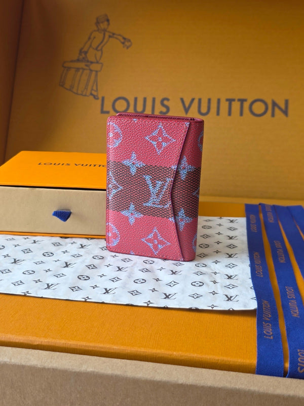 LV Pocket Organizer Rosso Nero Pelle di Vacchetta