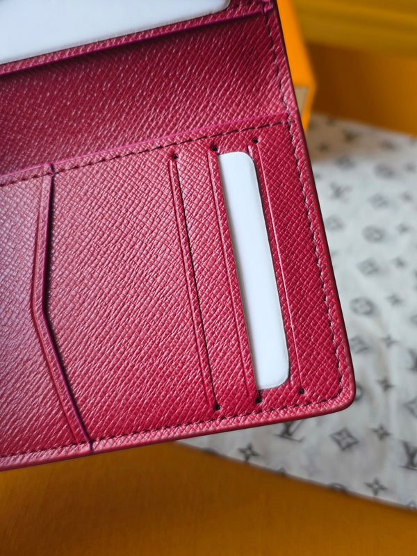 LV Pocket Organizer Rosso Nero Pelle di Vacchetta