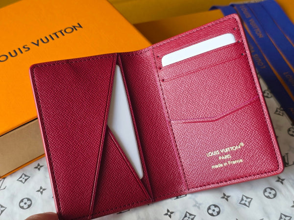 LV Pocket Organizer Rosso Nero Pelle di Vacchetta