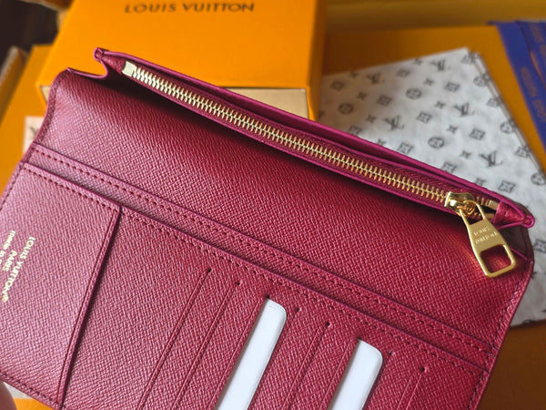 Portafoglio LV Brazza in pelle di vacchetta rossa e nera