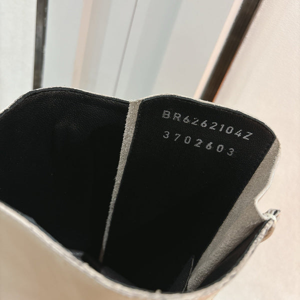 HM Lace Up Boots 25mm Belt Buckle Pale Khaki Leather 466588