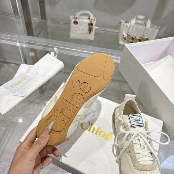 Chloe ballet flat casual shoes cream cowhide 518815