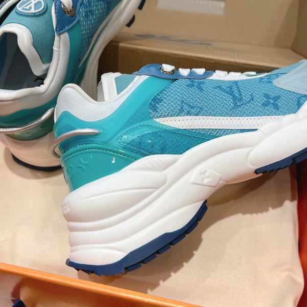 LV Run 55 Sneaker 50mm Light Blue Monogram Jacquard Fabric