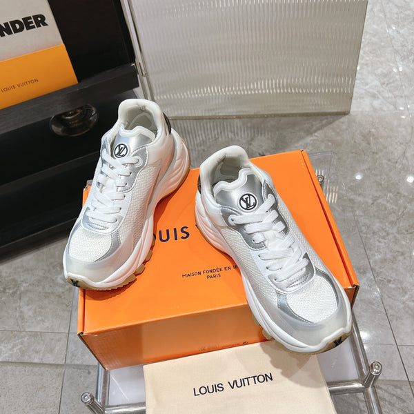 LV Run 55 Sneaker 50mm White Grey Polyester Mesh Fabric