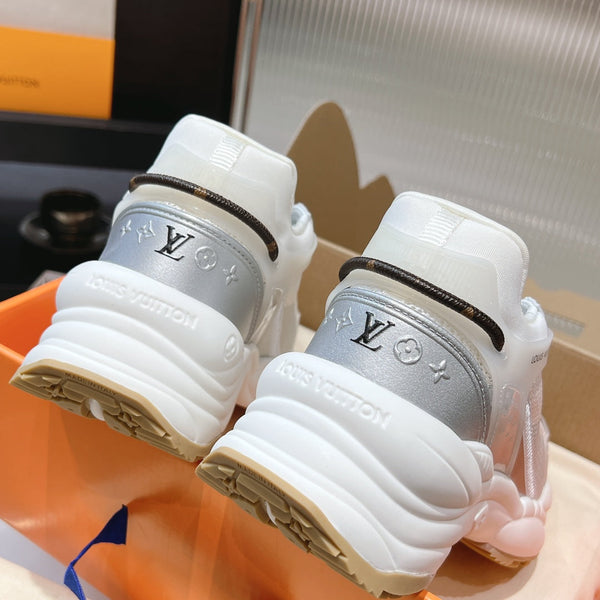 LV Run 55 Sneaker 50mm White Grey Polyester Mesh Fabric