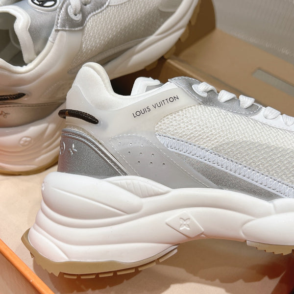 LV Run 55 Sneaker 50mm White Grey Polyester Mesh Fabric